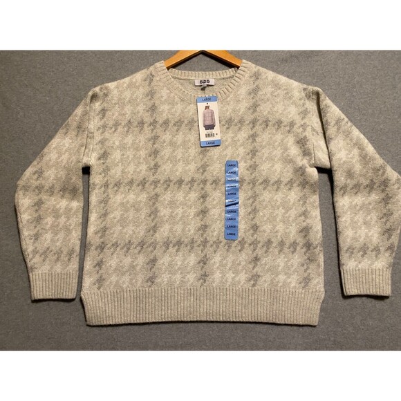 525 America Sweaters Women's L Gray Stretch Heavy Sparkles Crew Neck Long Sleeve - Picture 1 of 10
